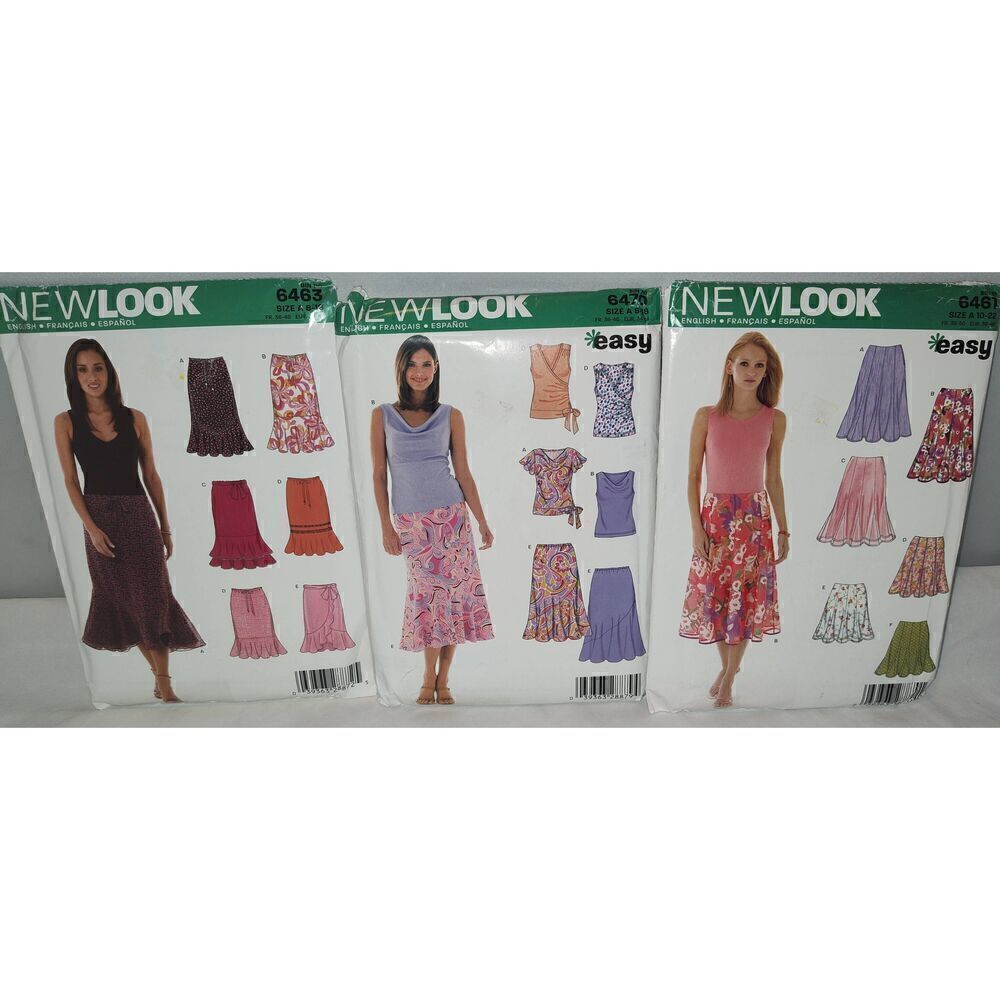 Lot of 3 Simplicity Patterns -#6461, #6470 & #6463 Size A (8-18) NEW LOOK uncut